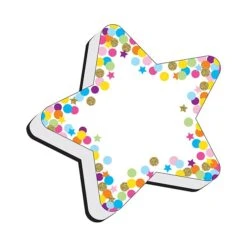 Ashley Productions® Dry Erase Magnetic Whiteboard Erasers, Star Confetti, Pack Of 6 (ASH09990-6)
