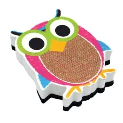 Ashley Productions® Dry Erase Magnetic Whiteboard Erasers, Burlap Scribble Owl, Pack Of 6 (ASH10049-6)