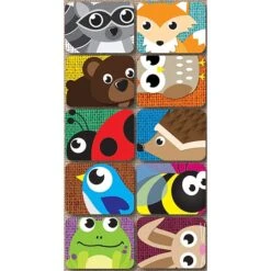 Ashley Productions® Dry Erase Non-Magnetic Mini Whiteboard Erasers, Keyhole Kritters, 10 Per Pack, 3 Packs (ASH78001-3)