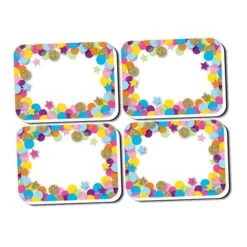 Ashley Productions® Dry Erase Non-Magnetic Mini Whiteboard Erasers, Confetti, 10 Per Pack, 3 Packs (ASH78008-3)