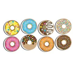 Ashley Productions® Dry Erase Non-Magnetic Mini Whiteboard Erasers, DonutFetti®, 8 Per Pack, 2 Packs (ASH78009-2)