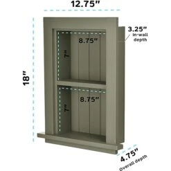AdirHome Recessed Wall Mount Shelf, Wooden Utility Storage Shelf, 12.75'' W, Green (515-01-GRN) -Prepa Furniture Shop sp151429654 s7