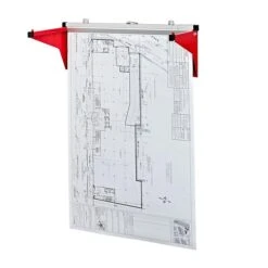 AdirOffice 8'' Steel Drop Lift Blueprint Storage Wall Rack, Red (616-RED) -Prepa Furniture Shop sp151429722 s7