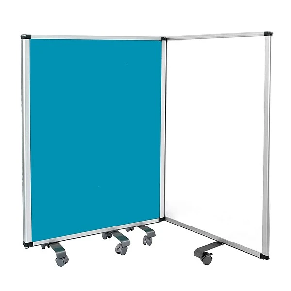 AdirOffice Double-Sided Whiteboard And Flannel Partition, 45”x32, Mobile Writing And Display Room Dividers, Blue 1 AdirOffice Double-Sided Whiteboard And Flannel Partition, 45”x32, Mobile Writing And Display Room Dividers, Blue