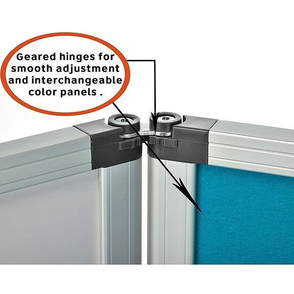 AdirOffice Double-Sided Whiteboard And Flannel Partition, 45”x32, Mobile Writing And Display Room Dividers, Blue 4 AdirOffice Double-Sided Whiteboard And Flannel Partition, 45”x32, Mobile Writing And Display Room Dividers, Blue - Image 4