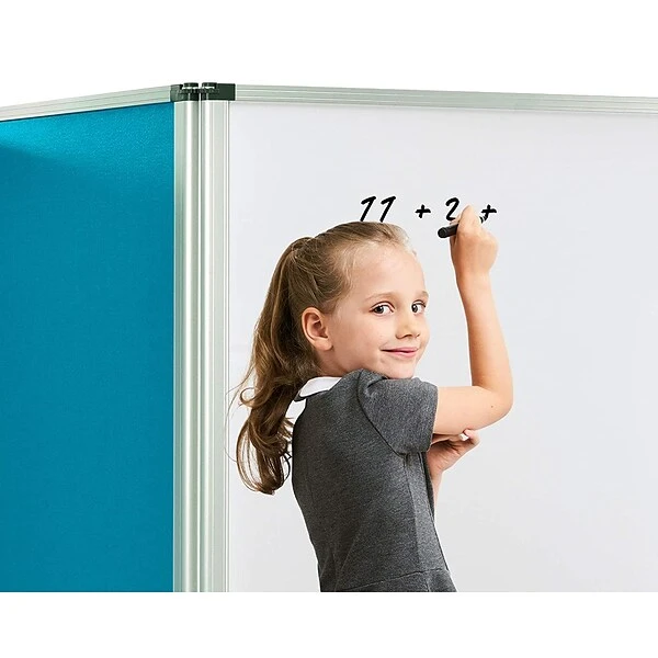 AdirOffice Double-Sided Whiteboard And Flannel Partition, 45”x32, Mobile Writing And Display Room Dividers, Blue 7 AdirOffice Double-Sided Whiteboard And Flannel Partition, 45”x32, Mobile Writing And Display Room Dividers, Blue - Image 7