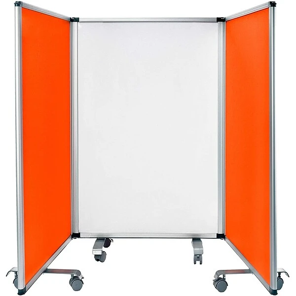 AdirOffice Double-Sided Whiteboard And Flannel Partition, 45”x32, Mobile Writing And Display Room Dividers, Red 2 AdirOffice Double-Sided Whiteboard And Flannel Partition, 45”x32, Mobile Writing And Display Room Dividers, Red - Image 2
