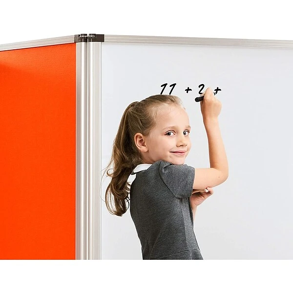AdirOffice Double-Sided Whiteboard And Flannel Partition, 45”x32, Mobile Writing And Display Room Dividers, Red 6 AdirOffice Double-Sided Whiteboard And Flannel Partition, 45”x32, Mobile Writing And Display Room Dividers, Red - Image 6