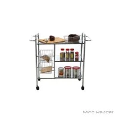 Mind Reader 6-Shelf Metal Mobile Kitchen Cart With Swivel Wheels, Silver (3CAR2BASK-SIL) -Prepa Furniture Shop sp15488905 s7