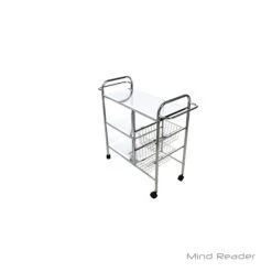 Mind Reader 6-Shelf Metal Mobile Kitchen Cart With Swivel Wheels, Silver (3CAR2BASK-SIL) -Prepa Furniture Shop sp15488906 s7