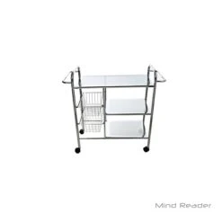 Mind Reader 6-Shelf Metal Mobile Kitchen Cart With Swivel Wheels, Silver (3CAR2BASK-SIL) -Prepa Furniture Shop sp15488908 s7