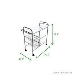 Mind Reader 6-Shelf Metal Mobile Kitchen Cart With Swivel Wheels, Silver (3CAR2BASK-SIL) -Prepa Furniture Shop sp15488909 s7