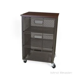 Mind Reader 4-Shelf Metal Mobile Utility Cart, Black (3TMESHC-BLK) -Prepa Furniture Shop sp15489012 s7