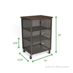 Mind Reader 4-Shelf Metal Mobile Utility Cart, Black (3TMESHC-BLK) -Prepa Furniture Shop sp15489014 s7