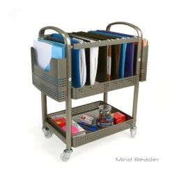 Mind Reader 2-Shelf Metal Mobile File Cart With Swivel Wheels, Silver (MFILEC-SIL) 8 Mind Reader 2-Shelf Metal Mobile File Cart With Swivel Wheels, Silver (MFILEC-SIL) -Prepa Furniture Shop sp15492457 s7