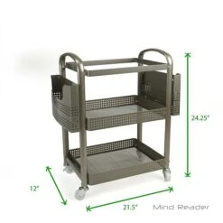 Mind Reader 2-Shelf Metal Mobile File Cart With Swivel Wheels, Silver (MFILEC-SIL) 11 Mind Reader 2-Shelf Metal Mobile File Cart With Swivel Wheels, Silver (MFILEC-SIL) -Prepa Furniture Shop sp15492460 s7