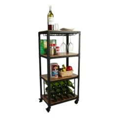 Mind Reader 4-Shelf Metal Mobile Kitchen Cart, Black (4WINEC-BLK) -Prepa Furniture Shop sp155203253 s7