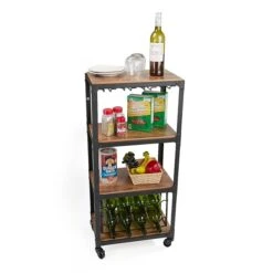 Mind Reader 4-Shelf Metal Mobile Kitchen Cart, Black (4WINEC-BLK) -Prepa Furniture Shop sp155203254 s7