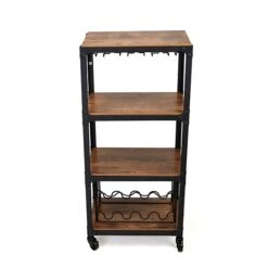 Mind Reader 4-Shelf Metal Mobile Kitchen Cart, Black (4WINEC-BLK) -Prepa Furniture Shop sp155203255 s7