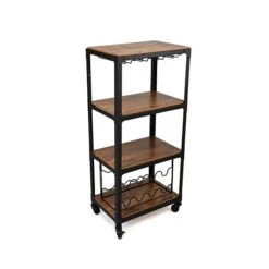 Mind Reader 4-Shelf Metal Mobile Kitchen Cart, Black (4WINEC-BLK) -Prepa Furniture Shop sp155203256 s7