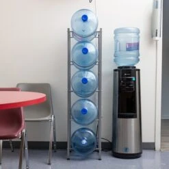 Mind Reader 5 Tier Stainless Steel Heavy Duty Water Cooler Jug Rack, Silver (5TJUG-SIL)