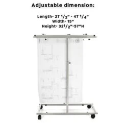 AdirOffice Steel Mobile Blueprint Storage, Vertical Plan Center With Hanging Clamps, Gray (614-6036)