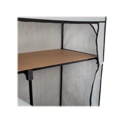 Honey-Can-Do 69" X 46" Portable Wardrobe Closet With Cover And Shelf Gray/Black, Steel/Polyester (WRD-09196) -Prepa Furniture Shop sp162783005 s7