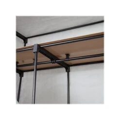 Honey-Can-Do 69" X 46" Portable Wardrobe Closet With Cover And Shelf Gray/Black, Steel/Polyester (WRD-09196) -Prepa Furniture Shop sp162783006 s7