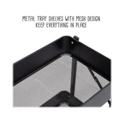 Honey-Can-Do 3-Shelf Metal Mobile Utility Cart With Lockable Wheels, Black (CRT-09584) 9 Honey-Can-Do 3-Shelf Metal Mobile Utility Cart With Lockable Wheels, Black (CRT-09584) -Prepa Furniture Shop sp162783018 s7