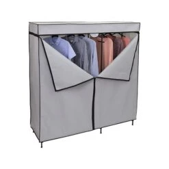 Honey-Can-Do 63" X 60" Portable Wardrobe Closet With Cover, Gray/Black Steel/Polyester (WRD-09198) -Prepa Furniture Shop sp162863032 s7