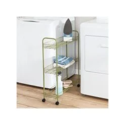 Honey-Can-Do 3-Shelf Metal Mobile Utility Cart With Dual Wheel, Olive (CRT-09137) -Prepa Furniture Shop sp162863045 s7