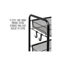 Honey-Can-Do 5-Shelf Metal Mobile Utility Cart With Lockable Wheels, Black (CRT-09585) -Prepa Furniture Shop sp162863050 s7