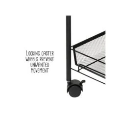 Honey-Can-Do 5-Shelf Metal Mobile Utility Cart With Lockable Wheels, Black (CRT-09585) -Prepa Furniture Shop sp162863051 s7