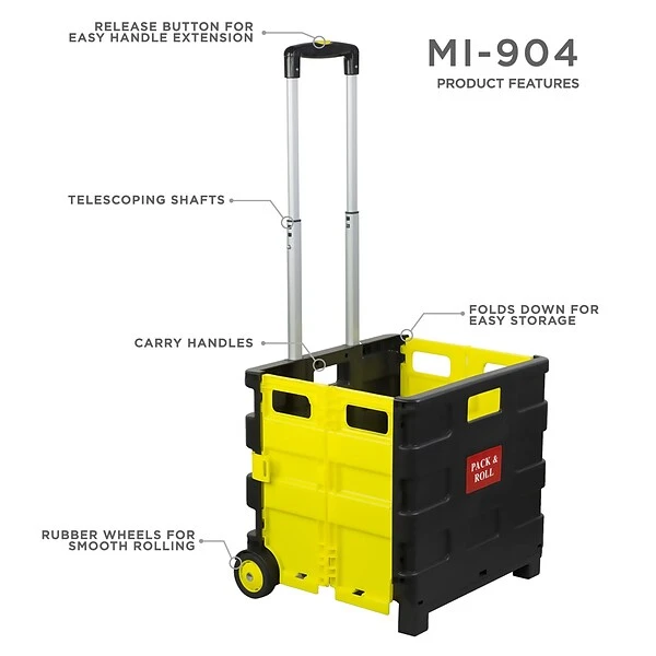 Mount-It! Rolling Utility Cart, Folding And Collapsible, 55 Lbs Capacity (MI-904) 3 Mount-It! Rolling Utility Cart, Folding And Collapsible, 55 Lbs Capacity (MI-904) - Image 3