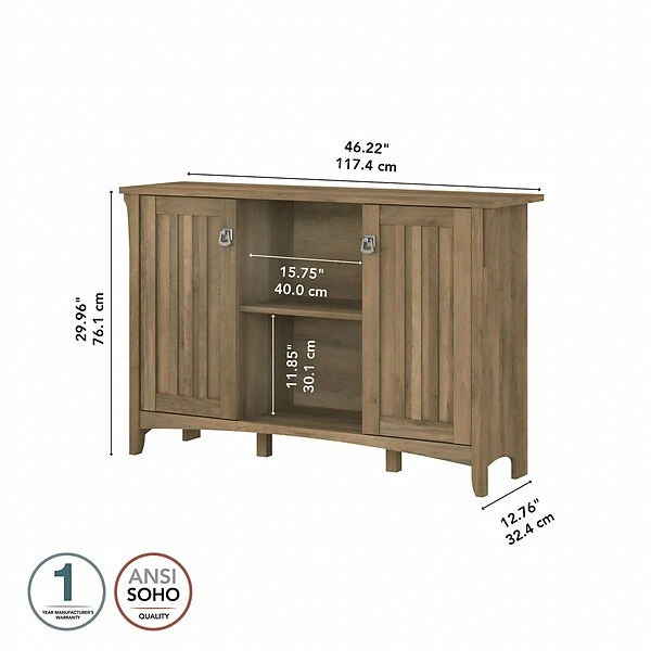 Bush Furniture Salinas 29.96" Accent Storage Cabinet With 3 Shelves, Reclaimed Pine (SAS147RCP-03) 3 Bush Furniture Salinas 29.96" Accent Storage Cabinet With 3 Shelves, Reclaimed Pine (SAS147RCP-03) - Image 3