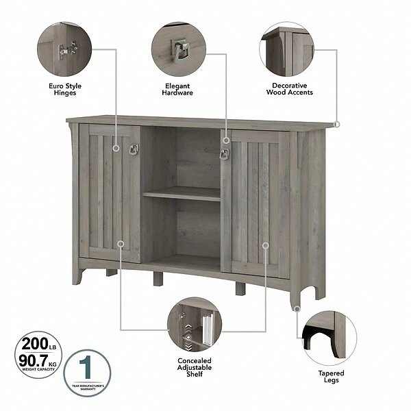 Bush Furniture Salinas 68.11" Storage Set With Hall Tree, Shoe Bench And Cabinets With 10 Shelves, Driftwood Gray (SAL016DG) 2 Bush Furniture Salinas 68.11" Storage Set With Hall Tree, Shoe Bench And Cabinets With 10 Shelves, Driftwood Gray (SAL016DG) - Image 2