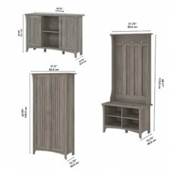 Bush Furniture Salinas 68.11" Storage Set With Hall Tree, Shoe Bench And Cabinets With 10 Shelves, Driftwood Gray (SAL016DG) 12 Bush Furniture Salinas 68.11" Storage Set With Hall Tree, Shoe Bench And Cabinets With 10 Shelves, Driftwood Gray (SAL016DG) -Prepa Furniture Shop sp164752512 s7