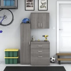 Bush Business Furniture Universal 62" 3-Piece Modular Storage Set With 5 Shelves, Platinum Gray (UNS005PG) -Prepa Furniture Shop sp164811460 s7