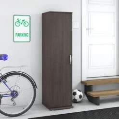 Bush Business Furniture Universal 62" Tall Narrow Storage Cabinet With Door And 3 Shelves, Storm Gray (UNS116SG) -Prepa Furniture Shop sp164811677 s7