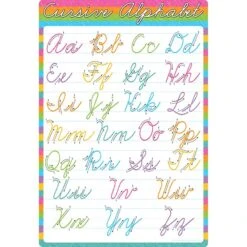 Ashley Productions® Smart Poly® Chart Cursive Alphabet, 13" X 19" (ASH91076)