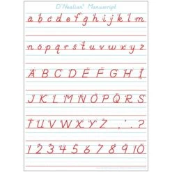 Ashley Productions® Smart Poly® PosterMat Pals® Space Savers D'Nealian Manuscript Handwriting, 13" X 9.5" (ASH95309)