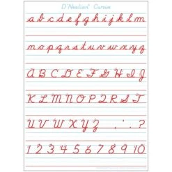 Ashley Productions® Smart Poly® PosterMat Pals® Space Savers D'Nealian Cursive Handwriting, 13" X 9.5" (ASH95310)