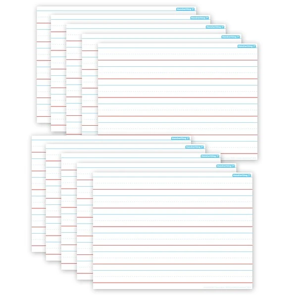 Ashley Productions® Smart Poly® PosterMat Pals® Space Savers Handwriting, 1" Ruling, 13" X 9.5", Pack Of 10 (ASH97001) 1 Ashley Productions® Smart Poly® PosterMat Pals® Space Savers Handwriting, 1" Ruling, 13" X 9.5", Pack Of 10 (ASH97001)