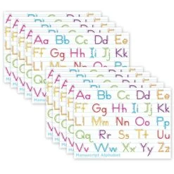 Ashley Productions® Smart Poly® PosterMat Pals® Space Savers Traditional Manuscript, 13" X 9.5", Pack Of 10 (ASH97007)