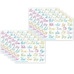 Ashley Productions® Smart Poly® PosterMat Pals® Space Savers Traditional Cursive, 13" X 9.5", Pack Of 10 (ASH97008)