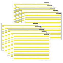 Ashley Productions® Smart Poly® PosterMat Pals® Handwriting, 3/4" Ruling, Yellow, 13" X 9.5", Pack Of 10 (ASH97012)