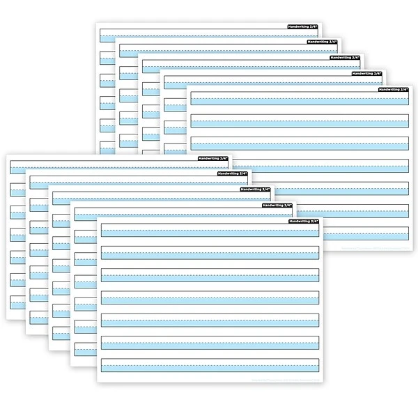 Ashley Productions® Smart Poly® PosterMat Pals® Handwriting, 3/4" Ruling, Blue, 13" X 9.5", Pack Of 10 (ASH97013) 1 Ashley Productions® Smart Poly® PosterMat Pals® Handwriting, 3/4" Ruling, Blue, 13" X 9.5", Pack Of 10 (ASH97013)