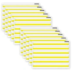 Ashley Productions® Smart Poly® PosterMat Pals® Handwriting, 1" Ruling, Yellow, 13" X 9.5", Pack Of 10 (ASH97014)