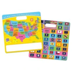 Ashley Productions® Smart Poly® U.S. Map & State Flags, 10.75" X 10.75" (ASH98008)