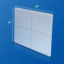 Flipside Products Dry Erase Learning Mat XY Axis/Plain, Two-Sided, 9" X 12", Pack Of 24 (FLP11201)